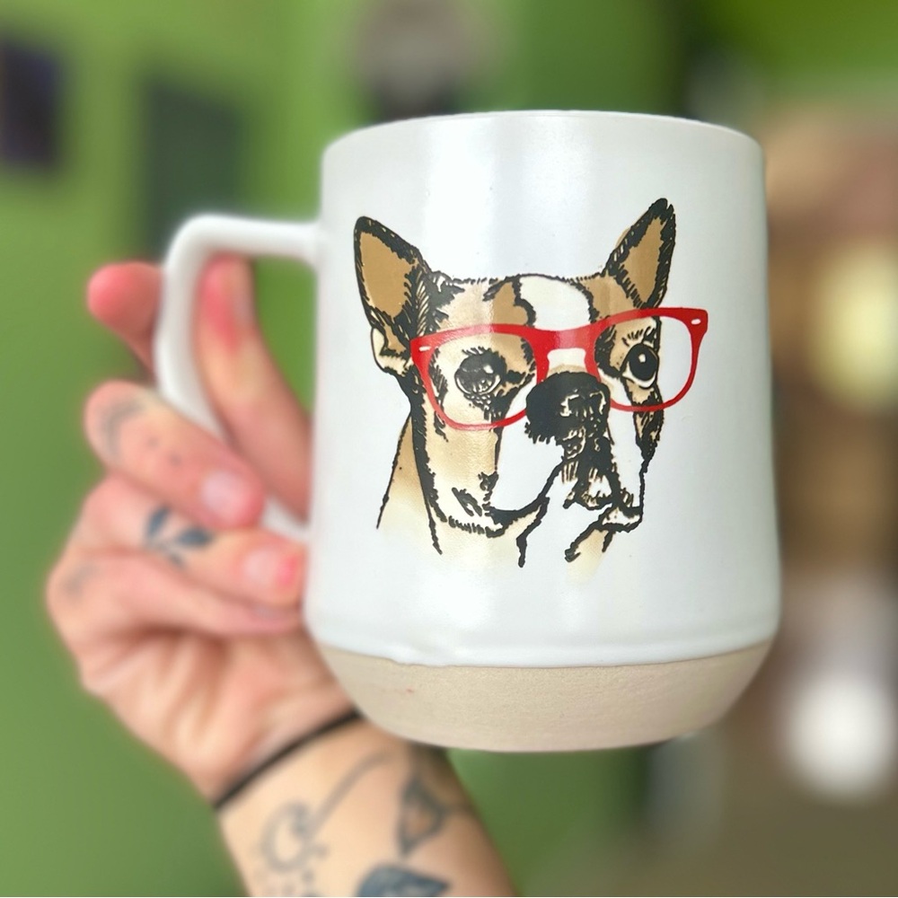 Chic French Bulldog With Glasses Ceramic Coffee Tea Kitchen Dining Mug Cup - Picture 3 of 6